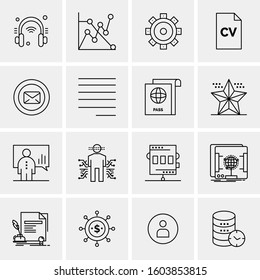 16 Universal Business Icons Vector. Creative Icon Illustration to use in web and Mobile Related project.