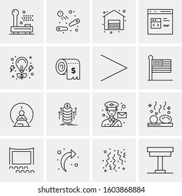 16 Universal Business Icons Vector. Creative Icon Illustration to use in web and Mobile Related project.