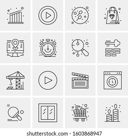 16 Universal Business Icons Vector. Creative Icon Illustration to use in web and Mobile Related project.