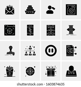 16 Universal Business Icons Vector. Creative Icon Illustration to use in web and Mobile Related project.