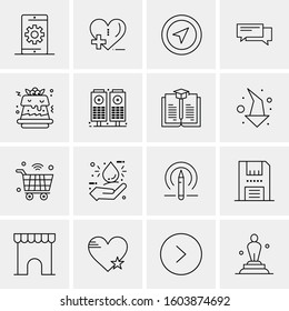 16 Universal Business Icons Vector. Creative Icon Illustration to use in web and Mobile Related project.
