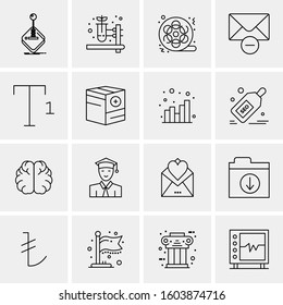 16 Universal Business Icons Vector. Creative Icon Illustration to use in web and Mobile Related project.