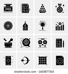 16 Universal Business Icons Vector. Creative Icon Illustration to use in web and Mobile Related project.