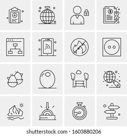 16 Universal Business Icons Vector. Creative Icon Illustration to use in web and Mobile Related project.