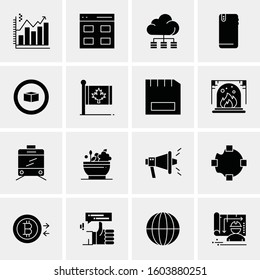16 Universal Business Icons Vector. Creative Icon Illustration to use in web and Mobile Related project.