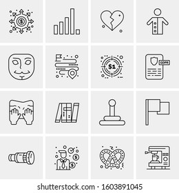 16 Universal Business Icons Vector. Creative Icon Illustration to use in web and Mobile Related project.