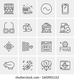 16 Universal Business Icons Vector. Creative Icon Illustration to use in web and Mobile Related project.