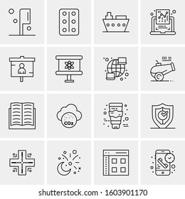 16 Universal Business Icons Vector. Creative Icon Illustration to use in web and Mobile Related project.