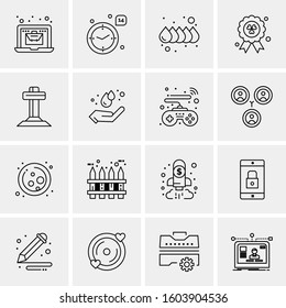 16 Universal Business Icons Vector. Creative Icon Illustration to use in web and Mobile Related project.