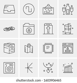 16 Universal Business Icons Vector. Creative Icon Illustration to use in web and Mobile Related project.