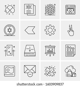 16 Universal Business Icons Vector. Creative Icon Illustration to use in web and Mobile Related project.