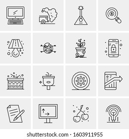 16 Universal Business Icons Vector. Creative Icon Illustration to use in web and Mobile Related project.