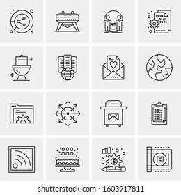 16 Universal Business Icons Vector. Creative Icon Illustration to use in web and Mobile Related project.