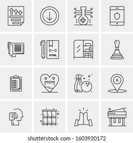 16 Universal Business Icons Vector. Creative Icon Illustration to use in web and Mobile Related project.