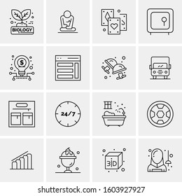 16 Universal Business Icons Vector. Creative Icon Illustration to use in web and Mobile Related project.