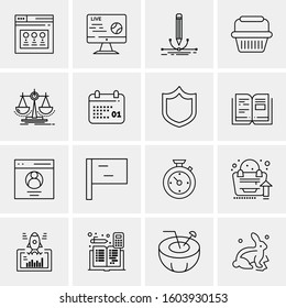 16 Universal Business Icons Vector. Creative Icon Illustration to use in web and Mobile Related project.