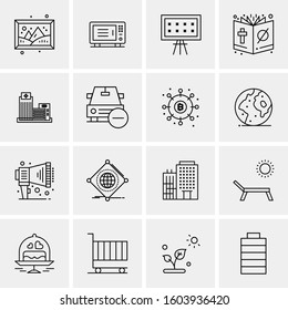 16 Universal Business Icons Vector. Creative Icon Illustration to use in web and Mobile Related project.