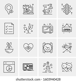 16 Universal Business Icons Vector. Creative Icon Illustration to use in web and Mobile Related project.