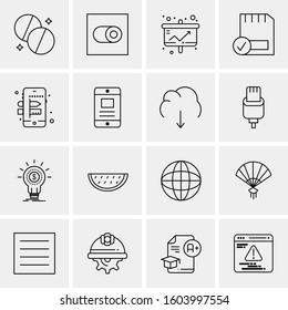 16 Universal Business Icons Vector. Creative Icon Illustration to use in web and Mobile Related project.