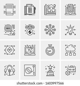 16 Universal Business Icons Vector. Creative Icon Illustration to use in web and Mobile Related project.