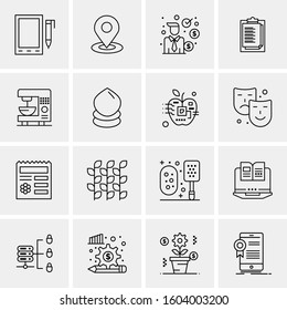 16 Universal Business Icons Vector. Creative Icon Illustration to use in web and Mobile Related project.