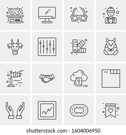 16 Universal Business Icons Vector. Creative Icon Illustration to use in web and Mobile Related project.