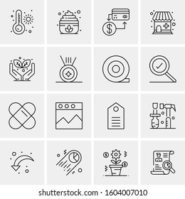 16 Universal Business Icons Vector. Creative Icon Illustration to use in web and Mobile Related project.