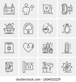 16 Universal Business Icons Vector. Creative Icon Illustration to use in web and Mobile Related project.