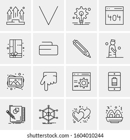 16 Universal Business Icons Vector. Creative Icon Illustration to use in web and Mobile Related project.