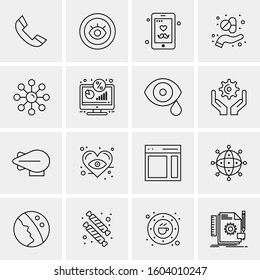 16 Universal Business Icons Vector. Creative Icon Illustration to use in web and Mobile Related project.