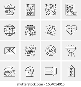 16 Universal Business Icons Vector. Creative Icon Illustration to use in web and Mobile Related project.