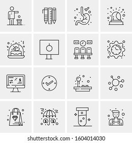 16 Universal Business Icons Vector. Creative Icon Illustration to use in web and Mobile Related project.