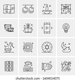 16 Universal Business Icons Vector. Creative Icon Illustration to use in web and Mobile Related project.