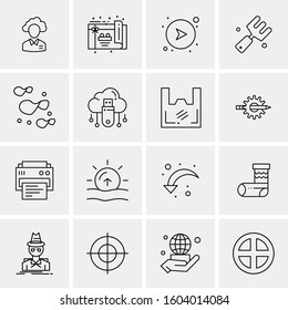 16 Universal Business Icons Vector. Creative Icon Illustration to use in web and Mobile Related project.