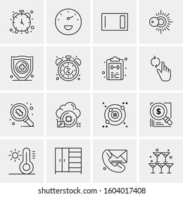 16 Universal Business Icons Vector. Creative Icon Illustration to use in web and Mobile Related project.