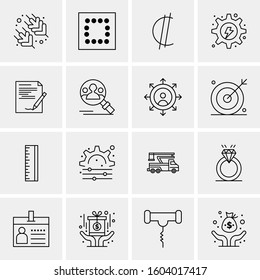 16 Universal Business Icons Vector. Creative Icon Illustration to use in web and Mobile Related project.
