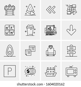 16 Universal Business Icons Vector. Creative Icon Illustration to use in web and Mobile Related project.