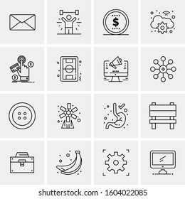 16 Universal Business Icons Vector. Creative Icon Illustration to use in web and Mobile Related project.