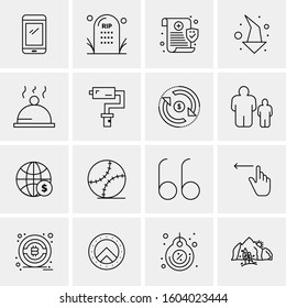 16 Universal Business Icons Vector. Creative Icon Illustration to use in web and Mobile Related project.