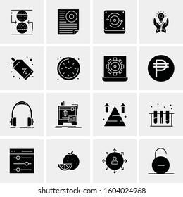 16 Universal Business Icons Vector. Creative Icon Illustration to use in web and Mobile Related project.