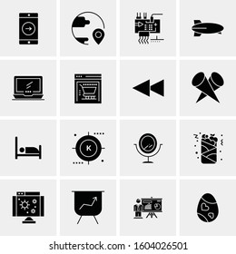 16 Universal Business Icons Vector. Creative Icon Illustration to use in web and Mobile Related project.