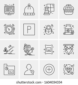 16 Universal Business Icons Vector. Creative Icon Illustration to use in web and Mobile Related project.