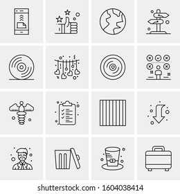 16 Universal Business Icons Vector. Creative Icon Illustration to use in web and Mobile Related project.