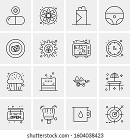16 Universal Business Icons Vector. Creative Icon Illustration to use in web and Mobile Related project.