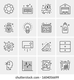 16 Universal Business Icons Vector. Creative Icon Illustration to use in web and Mobile Related project.