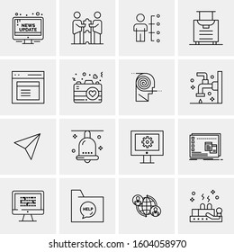 16 Universal Business Icons Vector. Creative Icon Illustration to use in web and Mobile Related project.