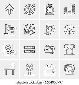 16 Universal Business Icons Vector. Creative Icon Illustration to use in web and Mobile Related project.