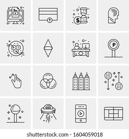 16 Universal Business Icons Vector. Creative Icon Illustration to use in web and Mobile Related project.