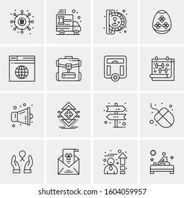 16 Universal Business Icons Vector. Creative Icon Illustration to use in web and Mobile Related project.