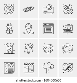 16 Universal Business Icons Vector. Creative Icon Illustration to use in web and Mobile Related project.